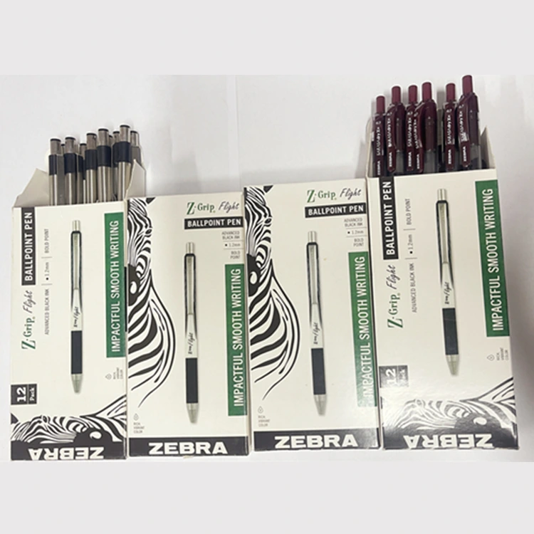 شركة ZEBRA pen --- العديد من أنواع الأقلام المختلفة حسب التعبئة في الصندوق حسب المتطلبات.